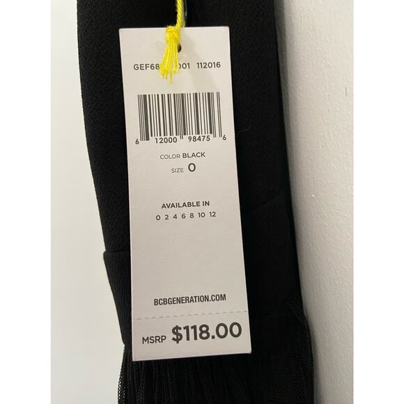 NWT BCBGeneration Lace Chiffon Sleeveless Little Black Dress - Picture 8 of 10